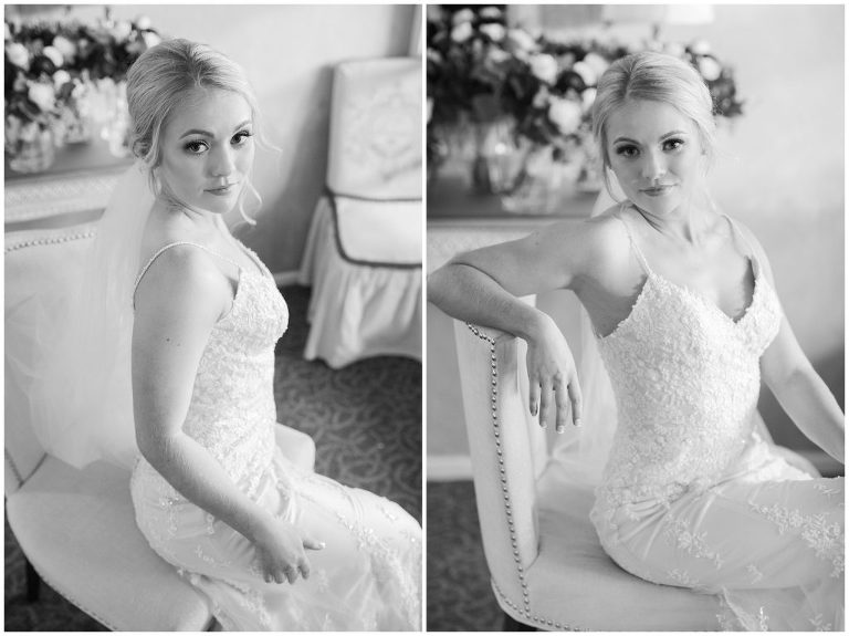 Bride portrait in dressing room at La Mariposa Resort