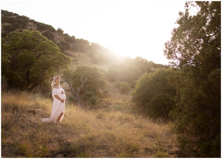 Boho inspired maternity session at sunset in Sierra Vista Arizona